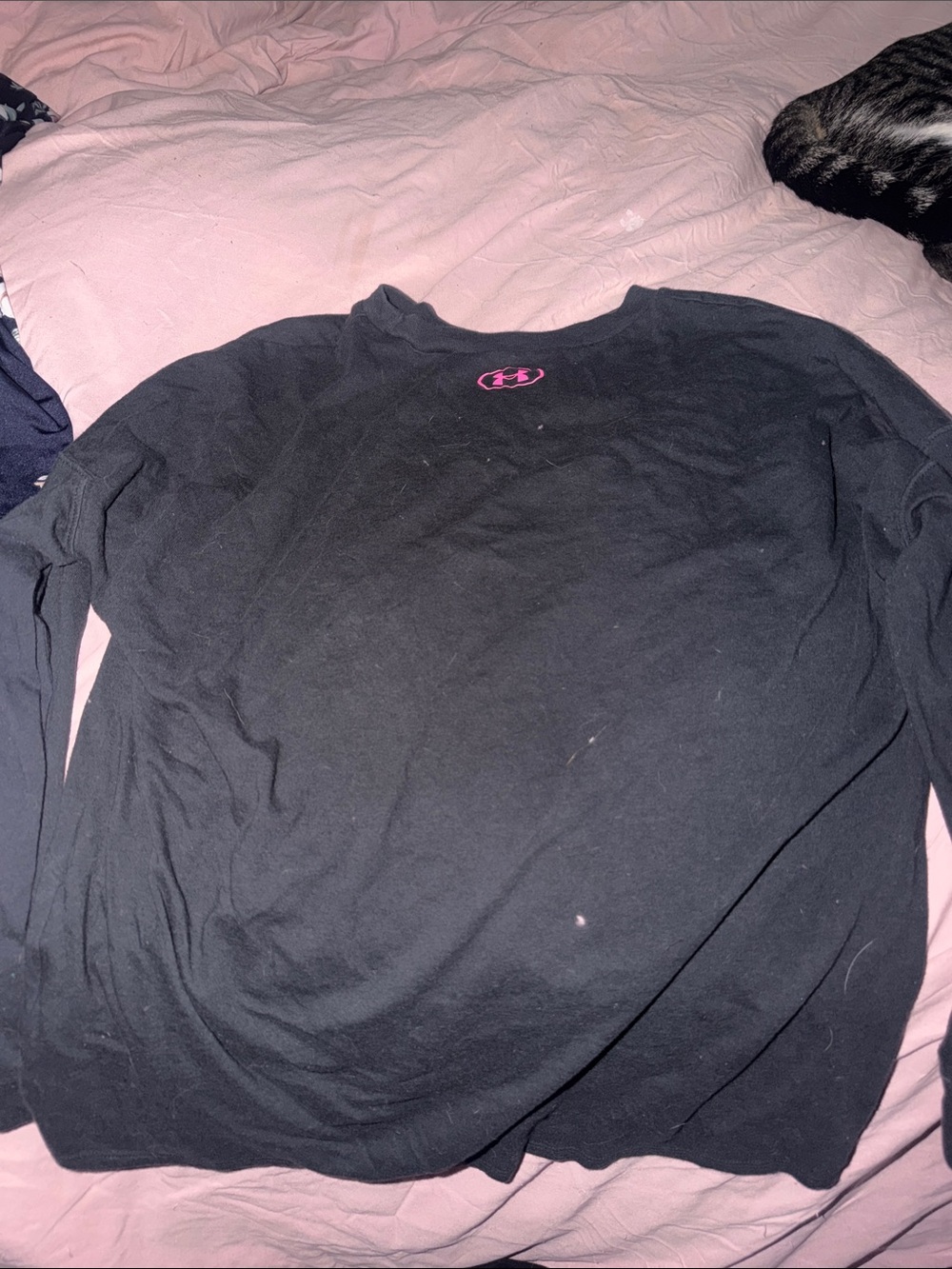 Under Armour Black Long Sleeve Shirt with Pink Logo